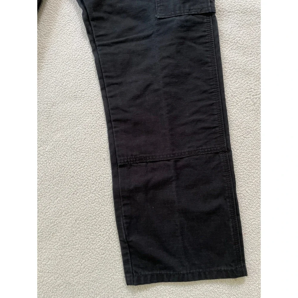 Wrangler Mens 32x32 Workwear Cargo Pants Black Ripstop Utility Pockets 10WMWR1BL